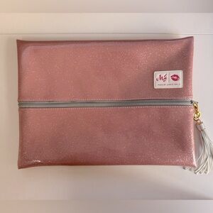 Makeup Junkie Bag - Size Large - Pink Glitter